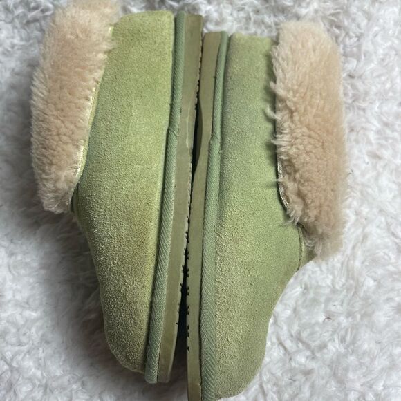 Tamarac leather suede mintGreen sleepers beige shearling lining rubber soles SZ9 - Picture 4 of 10